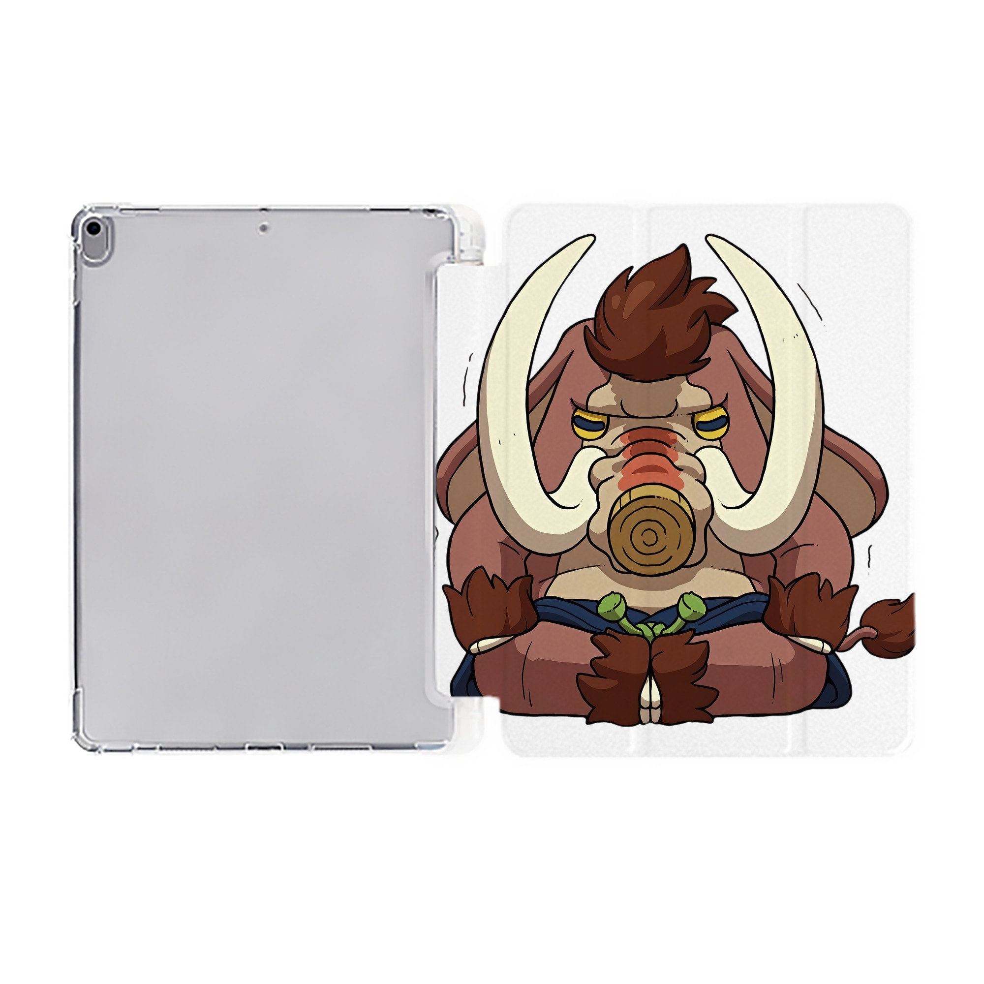 （画像用） 妖怪ウォッチ Yo-kai Watch IPad ケース ペン収納付き 三つ折りスタンド PUレザー×シリコン 対応機種9.5/10.5/10.9インチ